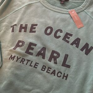 NWT JCrew The Ocean Pearl Myrtle Beach Cropped Sweatshirt - Size L